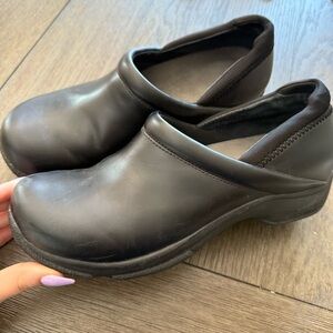 Heavy duty Dansko black leather clogs